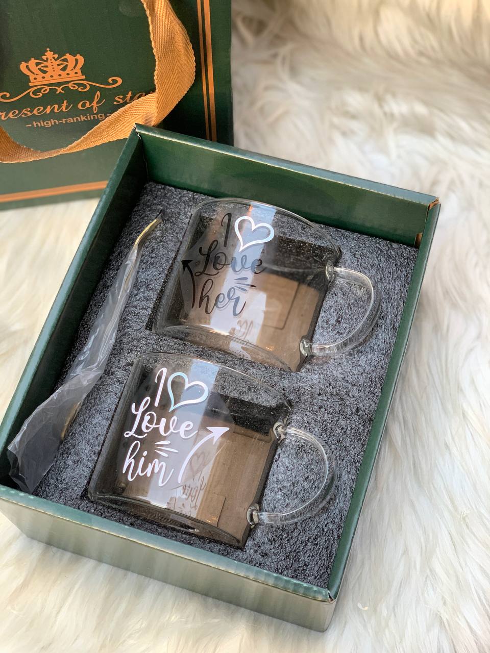 طقم مج كابلز بايركس حراري 2 كوب + 2 معلقة ستانلس | تصميم أنيق ومستورد