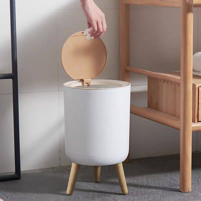 باسكت ديكور بأرجل خشبية بغطاء تاتش – تصميم عصري يناسب جميع المساحات