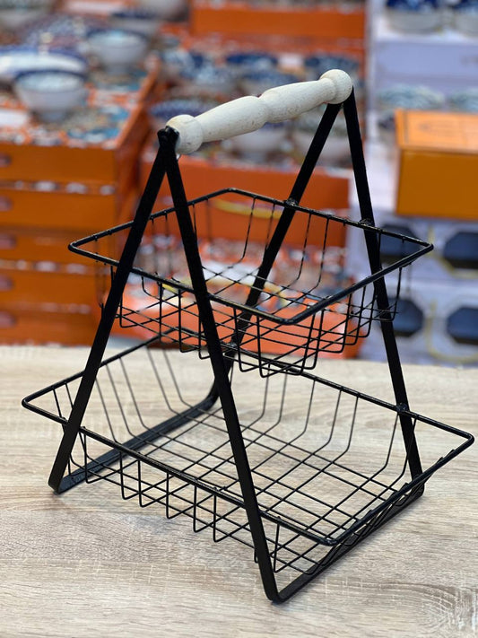 شيالة فاكهة معدنية 2 دور ❤️ خامة تقيلة بجودة عالية ومظهر أنيق