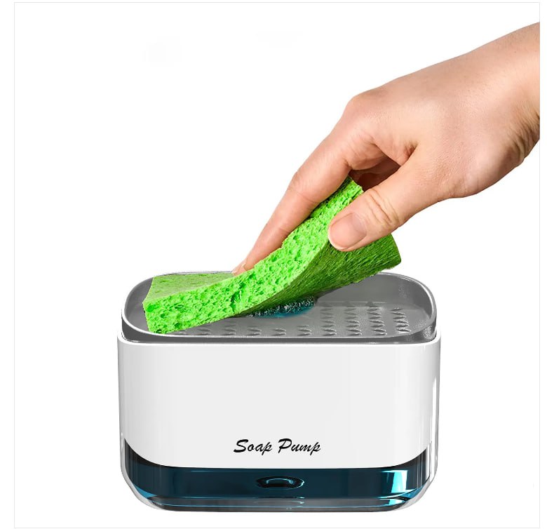 دسبنسر صابون أكريليك مستورد – موديل حديث مع إسفنجة وقاعدة مطاطية