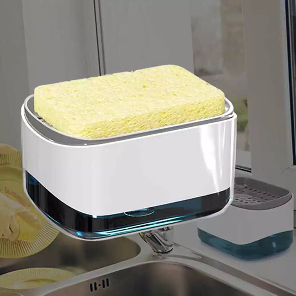 دسبنسر صابون أكريليك مستورد – موديل حديث مع إسفنجة وقاعدة مطاطية