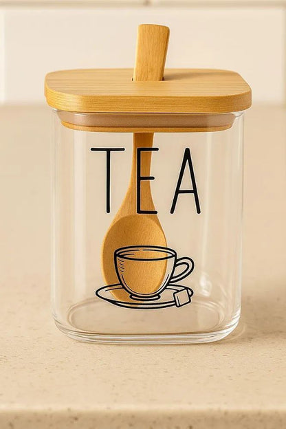 طقم توابل زجاج  بايركس ×1 بقاعدة خشب بامبو