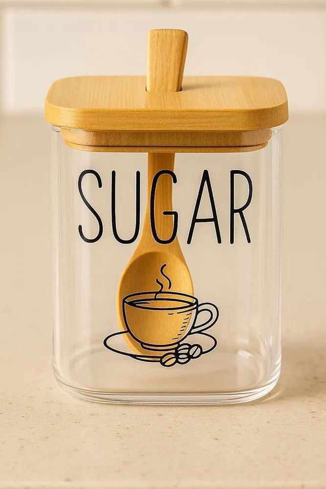 طقم توابل زجاج  بايركس ×1 بقاعدة خشب بامبو