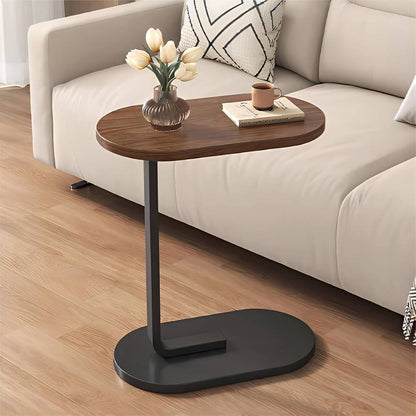 ترابيزة جانبية مودرن  بسطح بيضاوي ورجل معدن