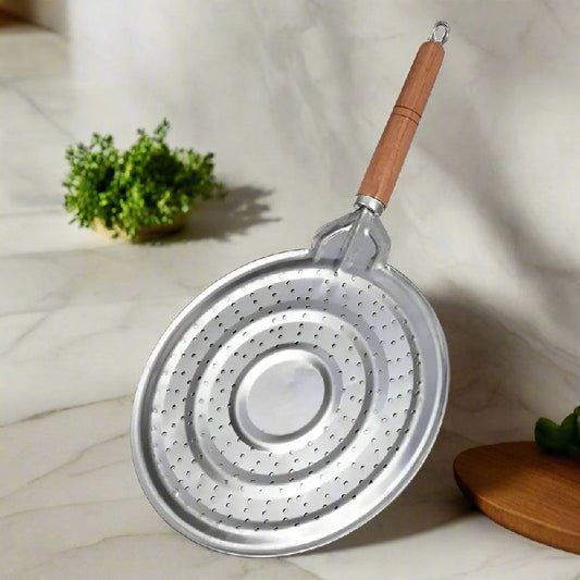 شياطة استانلس ستيل بمقبض خشب متين – مقاومة للحرارة وسهلة التنظيف