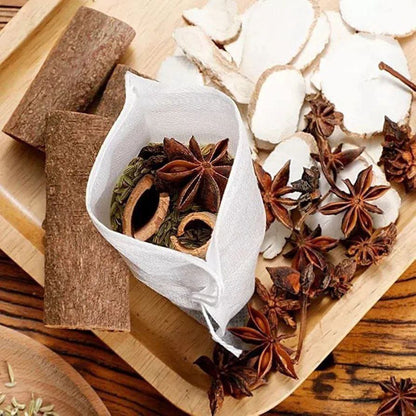 أكياس فلتر أعشاب وتوابل قطن طبيعي 100 قطعة – لتصفية الأعشاب والمشروبات 🌿☕