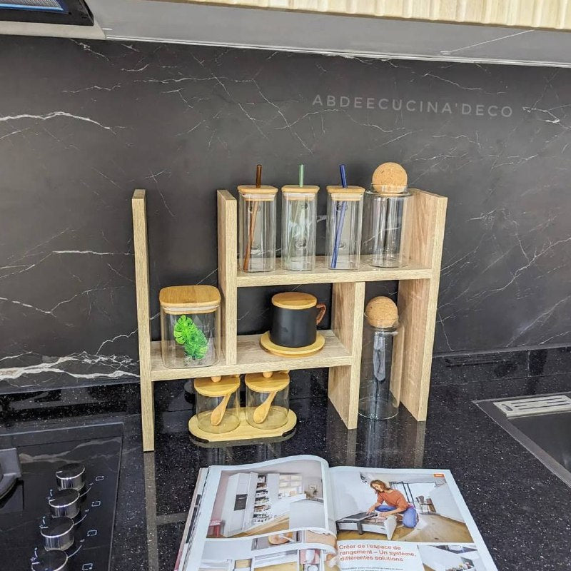 منظم مطبخ حرف H قابل للتوسيع متعدد الاستخدام — ارتفاع 42 سم