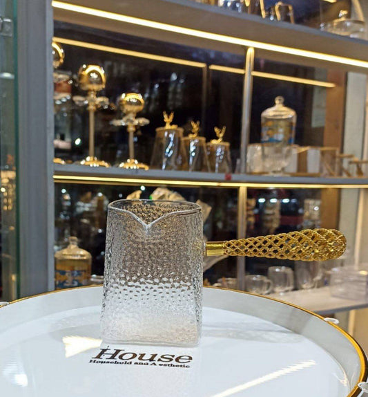 كنكة بيركس حراري بمقبض ذهبي – سعة 550 مل تكفي 4 فناجين قهوة