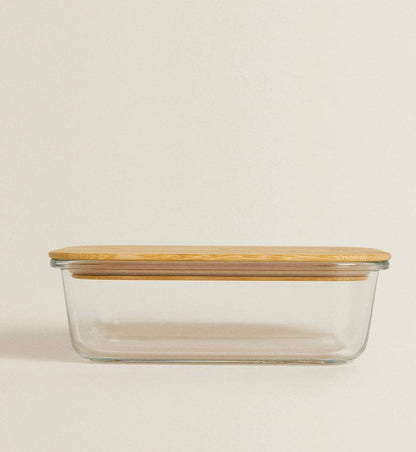 طقم طواجن بايركس حراري 3 قطع بغطاء خشب بامبو | علب فرن وتخزين طعام مقاومة للحرارة والبرودة