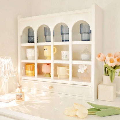 بيت مجات خشب موسكي بدرج – منظم مجات وركن قهوة أنيق 60×60