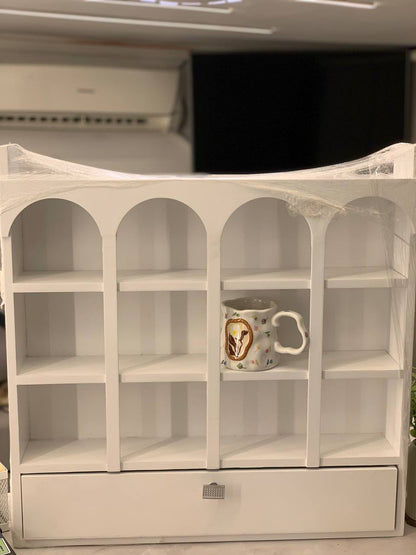 بيت مجات خشب موسكي بدرج – منظم مجات وركن قهوة أنيق 60×60