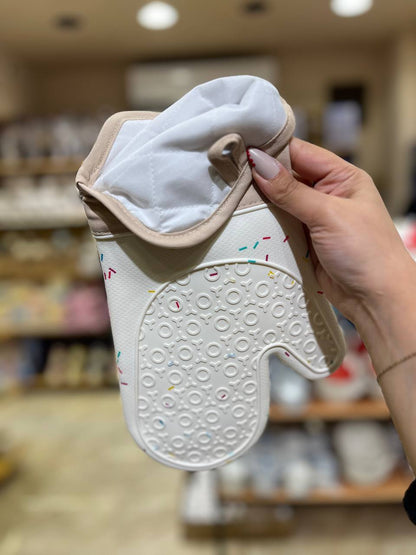 جونتي حراري مطبخ أنيق – بيج × أوف وايت بعزل عالي ضد الحرارة 🧤🔥