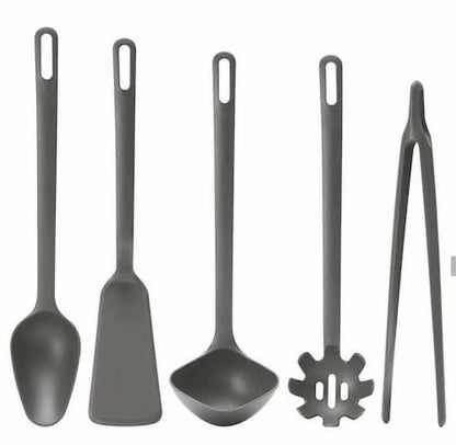 طقم أدوات توزيع حراري 5 قطع ايكيا رمادي غامق ناعم على التيفال يتحمل الحرارة العالية