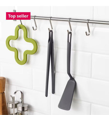 طقم أدوات توزيع حراري 5 قطع ايكيا رمادي غامق ناعم على التيفال يتحمل الحرارة العالية