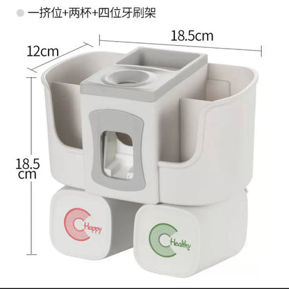 حامل فرش ومعجون أسنان متعدد الاستخدامات – منظم حمام أنيق لتخزين الشامبو والإكسسوارات