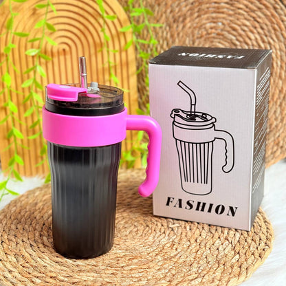 طقم ترمس حراري مع كوبين وغطاء يستخدم ككوب – تصميم أنيق في علبة وشنطة فاخرة