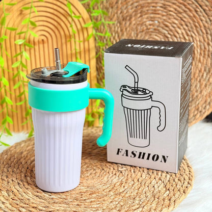 طقم ترمس حراري مع كوبين وغطاء يستخدم ككوب – تصميم أنيق في علبة وشنطة فاخرة