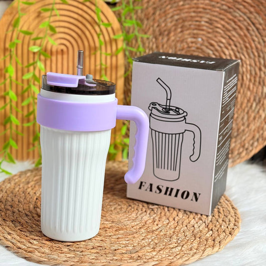 طقم ترمس حراري مع كوبين وغطاء يستخدم ككوب – تصميم أنيق في علبة وشنطة فاخرة