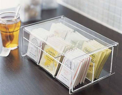 علبة شاي أكريليك 6 خانات متعددة الاستخدام | منظم شاي وأعشاب واكسسوارات بجودة عالية