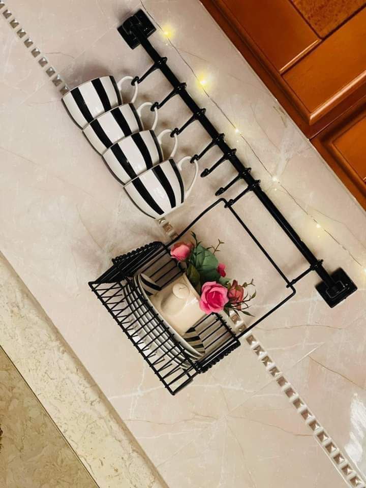 مجموعة تعليق المطبخ الكاملة ستايل ايكيا – ماسورة + 6 هوك + ميناش صوصات
