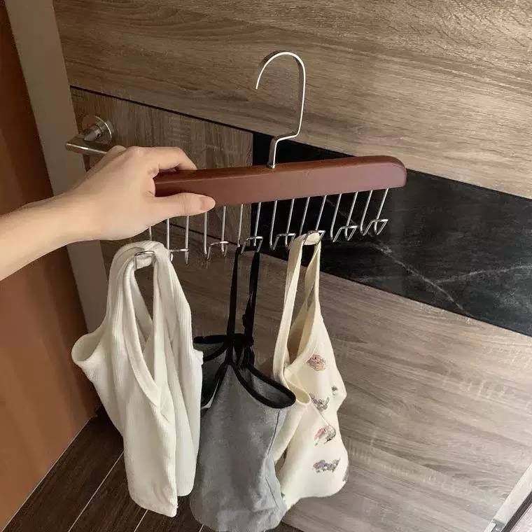 شماعة مالتي هوك متعددة الاستخدام | خشب بـ8 خطافات ستانلس عالية الجودة