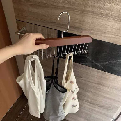 شماعة مالتي هوك متعددة الاستخدام | خشب بـ8 خطافات ستانلس عالية الجودة