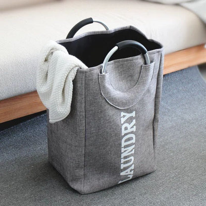 باسكت غسيل كتان مبطن جامبو بيدين معدن – قابل للطي وسهل الحمل