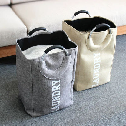 باسكت غسيل كتان مبطن جامبو بيدين معدن – قابل للطي وسهل الحمل