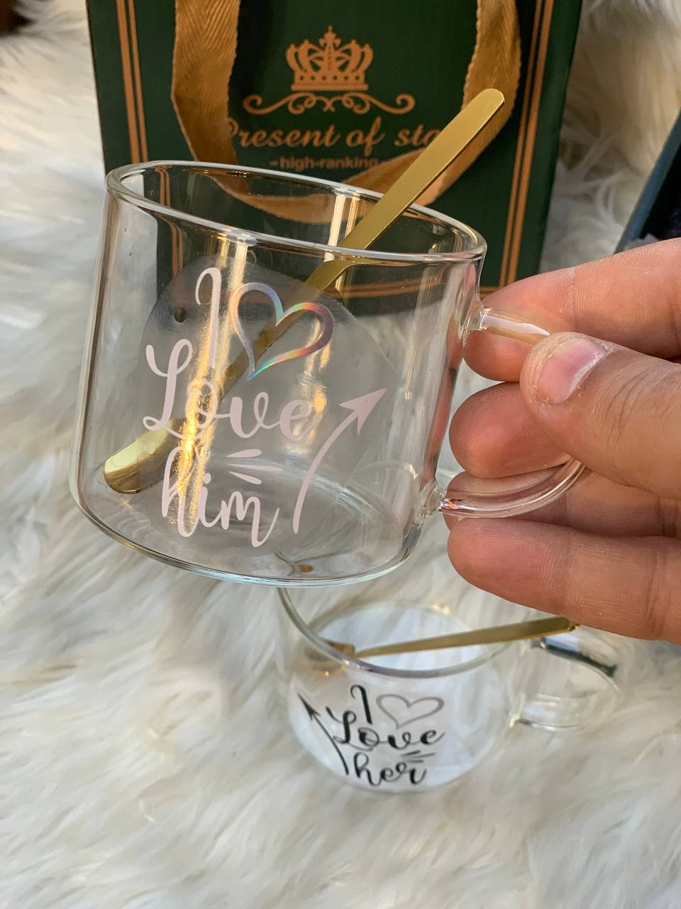 طقم مج كابلز بايركس حراري 2 كوب + 2 معلقة ستانلس | تصميم أنيق ومستورد