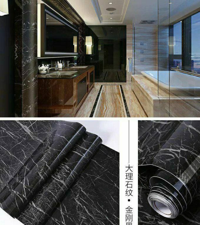 رول استيكر رخامي حراري لاصق ضد الماء بعرض 60 سم وطول 5 متر