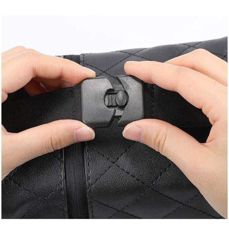 علبة مناديل جلد بتصميم أنيق مع حامل للسيارة