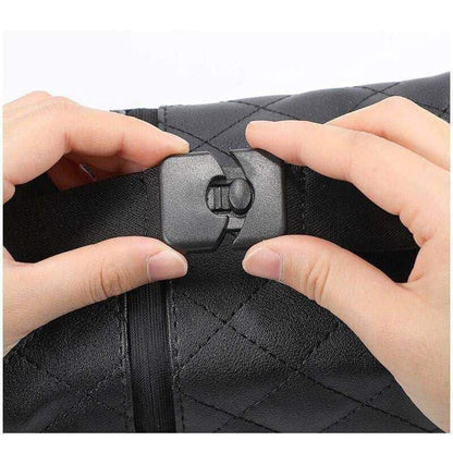 علبة مناديل جلد بتصميم أنيق مع حامل للسيارة