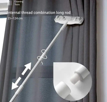 مكنسة وبر للسجاد والأثاث مع رول لاصق ومقبض قابل للتمدد