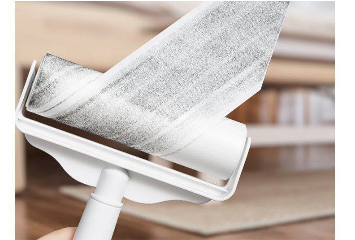 مكنسة وبر للسجاد والأثاث مع رول لاصق ومقبض قابل للتمدد