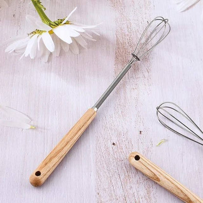 مضرب نسكافيه ستانلس بيد خشب ميني لتحضير المشروبات والرغوة