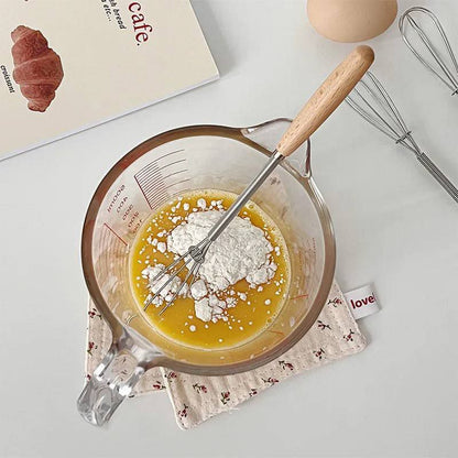 مضرب نسكافيه ستانلس بيد خشب ميني لتحضير المشروبات والرغوة