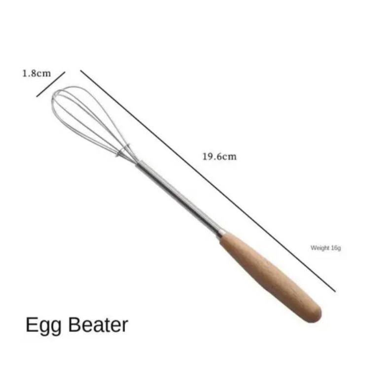 مضرب نسكافيه ستانلس بيد خشب ميني لتحضير المشروبات والرغوة