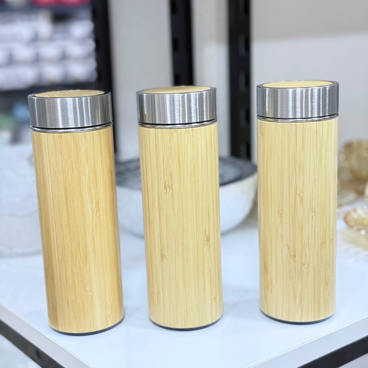 ترمس حراري ستانلس 304 بغطاء خشبي – سعة 550 مل