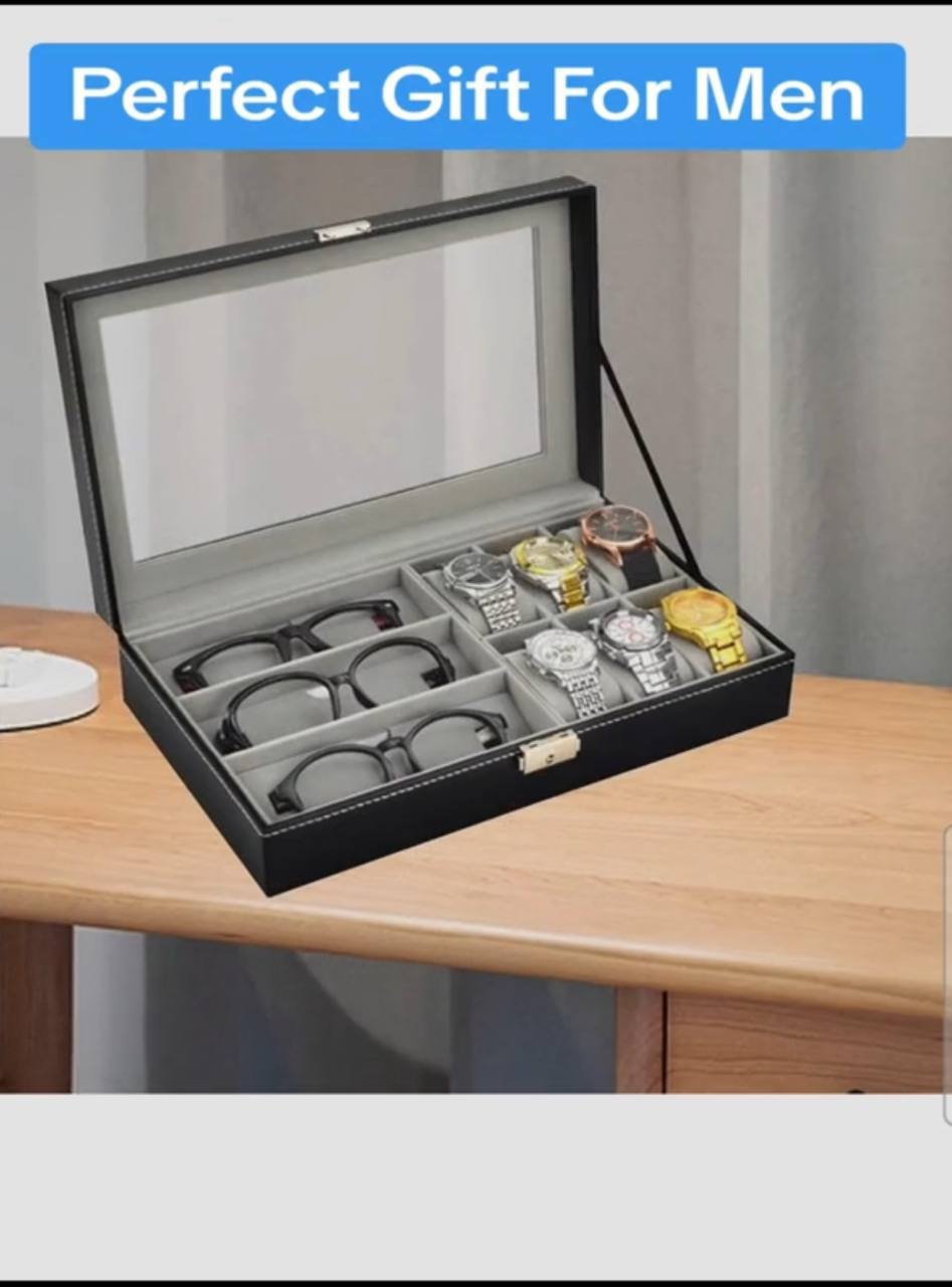 بوكس منظم ساعات ونظارات فاخر – تصميم أنيق وجودة عالية