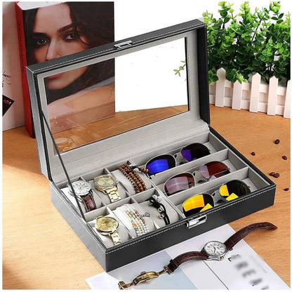 بوكس منظم ساعات ونظارات فاخر – تصميم أنيق وجودة عالية