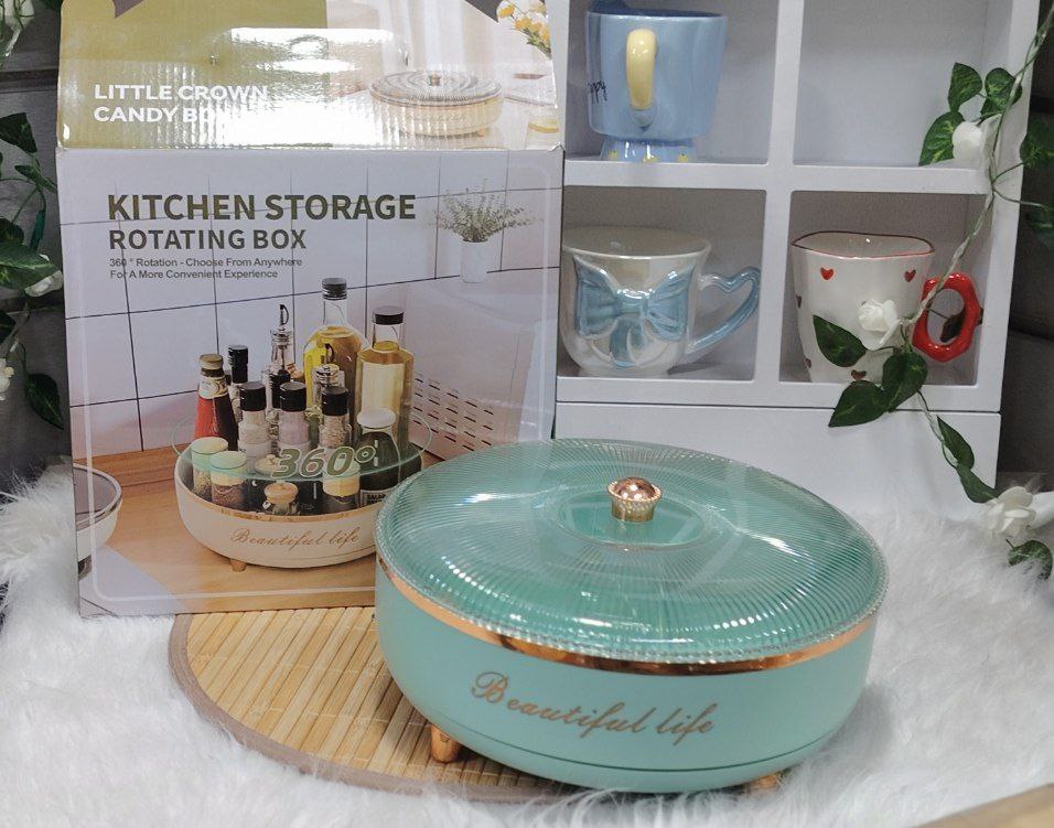 طبق تقديم تسالي ومكسرات أكريليك مقسّم | دور واحد – 4 أقسام داخلية    H-H