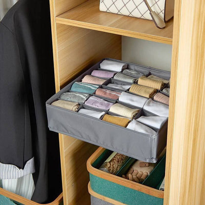 طقم منظم ملابس رباعي 4×1 مستورد منظم دولاب ودرج بخامة كتان تقيل لتخزين الملابس والشرابات