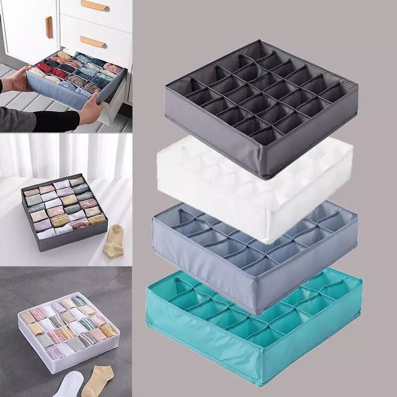 طقم منظم ملابس رباعي 4×1 مستورد منظم دولاب ودرج بخامة كتان تقيل لتخزين الملابس والشرابات