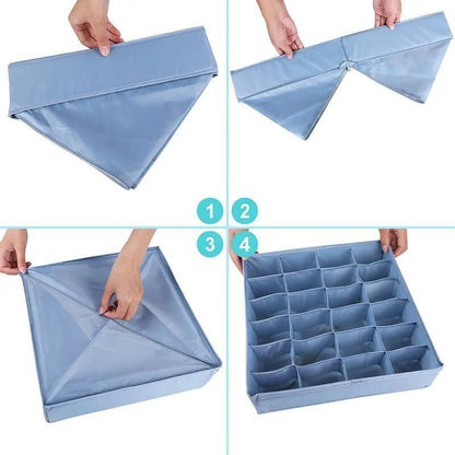 طقم منظم ملابس رباعي 4×1 مستورد منظم دولاب ودرج بخامة كتان تقيل لتخزين الملابس والشرابات