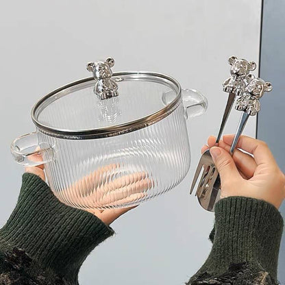 حلة زجاج بايركس بغطاء دبدوب وإطار معدن | سعة 1700 مل تصلح للاستخدام على النار مباشرة