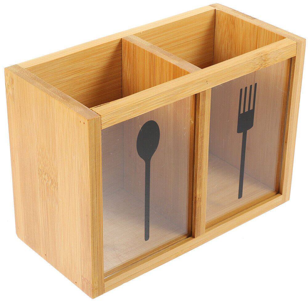 منظم ملاعق وشوك وسكاكين خشب بامبو طبيعي وأكريليك مستورد 🎋✨