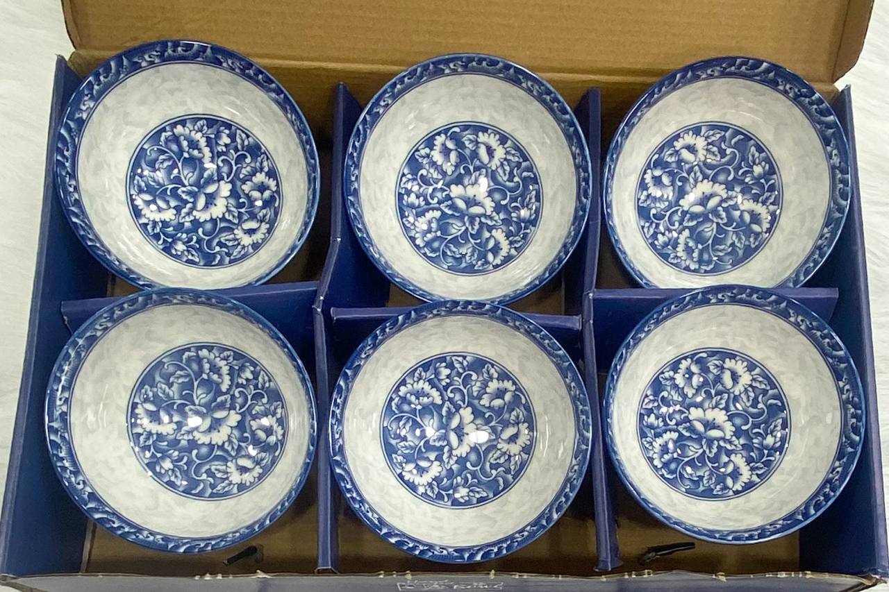 طقم بولات خزف 6 قطع مقاس 10 سم – تصميم أنيق للتقديم والضيافة