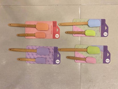 إسباتولا سيليكون بيد خشب بامبو | مقاومة للحرارة وخامة مستوردة عالية الجودة