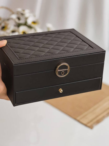 شنطة إكسسوارات جلد حجم جامبو – تنظيم ممتاز