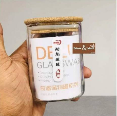 طقم برطمانات توابل ايكيا طقم برطمانات 3 قطع 220 ml برطمانات زجاج شفاف مزوده بغطاء خشب محكم الغلق